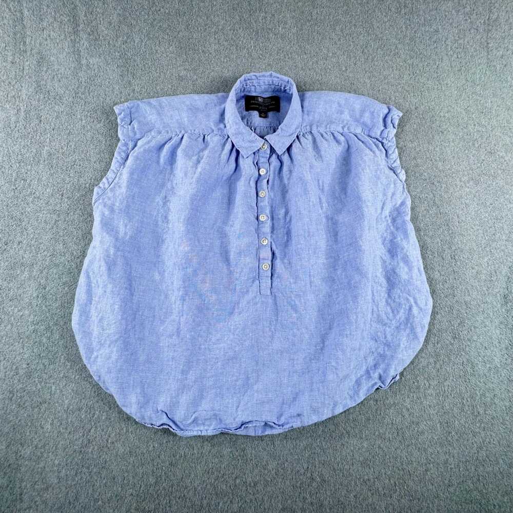 J.CREW Women's Capitaine Shirt In Baird McNutt Irish Linen In Blue M